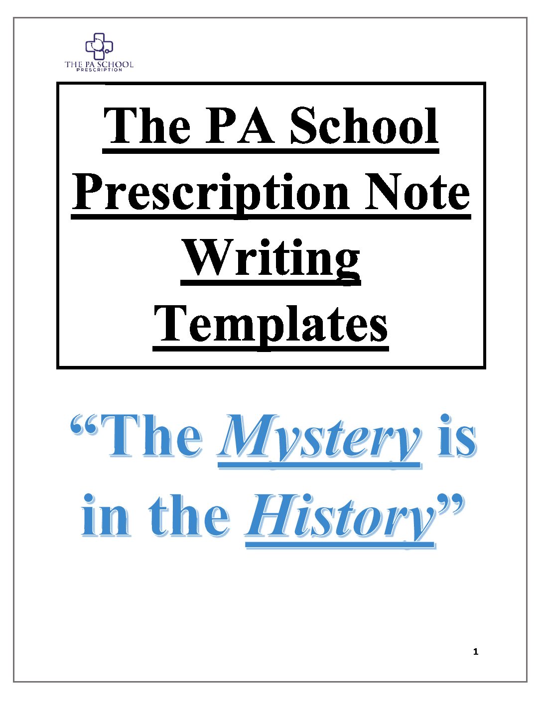 PA School Prescription Note Writing Templates